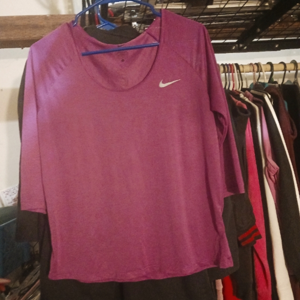 Nike Purple Long Sleeve Dri - Fit Shirt